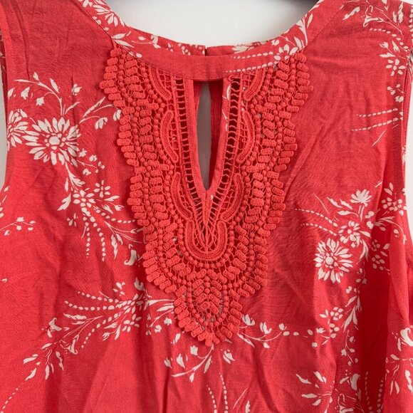 Daniel Rainn Women With Crochet Detail Sleeveless Floral Top Size XL - Picture 3 of 9